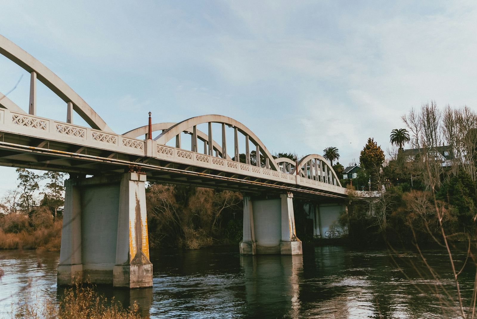 A bridge over the Waikato River in Hamilton